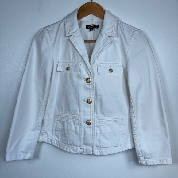 New J.Crew Size 00 Denim blazer-jacket Women’s in white - Picture 4 of 14